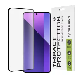   Techsuit - 111D Full Cover üvegfólia / 3D kerekített szélű készülékhez - Xiaomi Redmi Note 13 Pro+ 5G / 14 Pro 5G / 14 Pro 4G / 14 Pro+ 5G / Poco X7 - Fekete széllel
