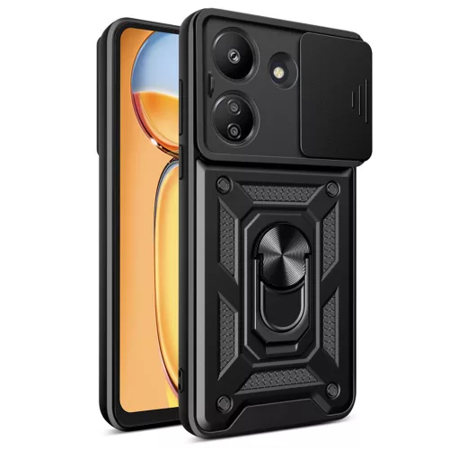 Techsuit - CamShield ütésálló tok - Xiaomi Redmi 13C 4G / Poco C65 - Fekete