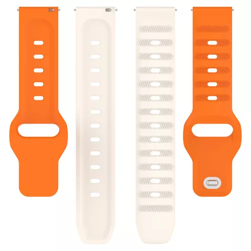 Techsuit - Watchband 20mm (W050) - Samsung Galaxy Watch 4/5/Active 2, Huawei Watch GT 3 (42mm)/GT 3 Pro (43mm) - Orange Beige