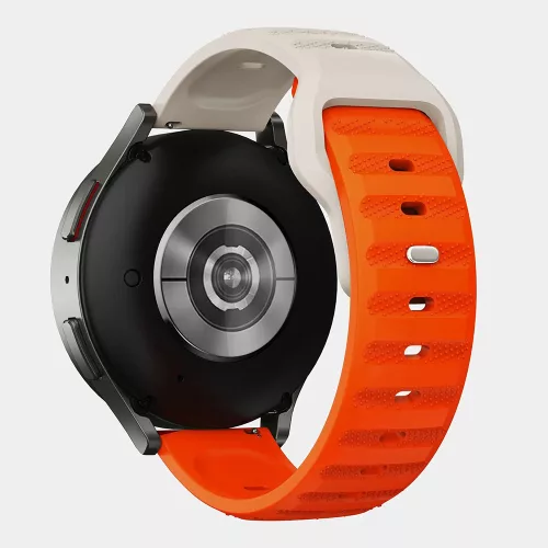 Techsuit - Watchband 20mm (W050) - Samsung Galaxy Watch 4/5/Active 2, Huawei Watch GT 3 (42mm)/GT 3 Pro (43mm) - Orange Beige