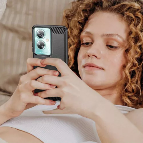Techsuit - Carbon szilikon tok - Oppo A79 5G / OnePlus Nord N30 SE - Fekete