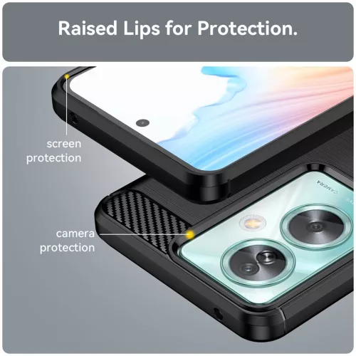 Techsuit - Carbon szilikon tok - Oppo A79 5G / OnePlus Nord N30 SE - Fekete