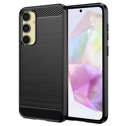 Techsuit - Carbon szilikon tok - Samsung Galaxy A35 5G - Fekete