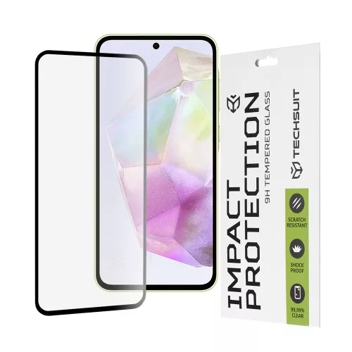 Techsuit - 111D Full Cover / Full Glue üvegfólia - Samsung Galaxy A35 5G / A55 5G / M35 / M56 - Fekete széllel