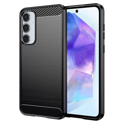 Techsuit - Carbon szilikon tok - Samsung Galaxy A55 5G - Fekete