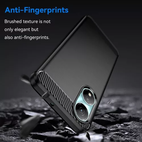 Techsuit - Carbon szilikon tok - Honor X7b / X7b 5G / 90 SMART - Fekete