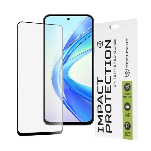 Techsuit - 111D Full Cover / Full Glue üvegfólia - Honor X7b / X7b 5G / 90 SMART - Fekete széllel