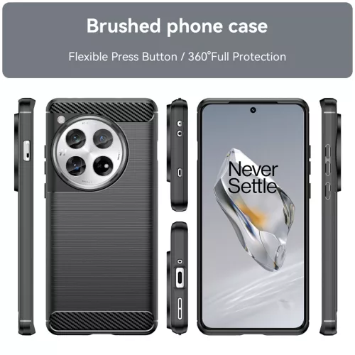 Techsuit - Carbon szilikon tok - OnePlus 12 - Fekete
