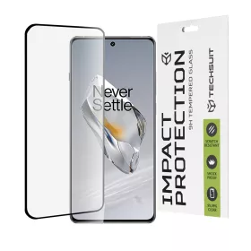   Techsuit - 111D Full Cover / Full Glue üvegfólia / 3D kerekített szélű kijelzőhöz - OnePlus 12 - Fekete széllel