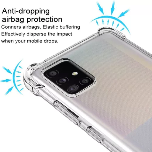 Techsuit - Shockproof Átlátszó Ütésálló Szilikon tok - Samsung Galaxy A51 4G - Átlátszó