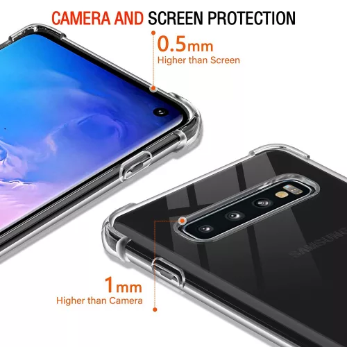 Techsuit - Shockproof Átlátszó Ütésálló Szilikon tok - Samsung Galaxy S10 - Átlátszó