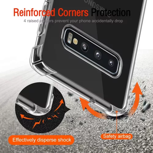 Techsuit - Shockproof Átlátszó Ütésálló Szilikon tok - Samsung Galaxy S10 - Átlátszó