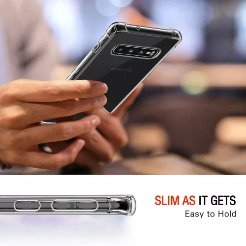 Techsuit - Shockproof Átlátszó Ütésálló Szilikon tok - Samsung Galaxy S10 - Átlátszó