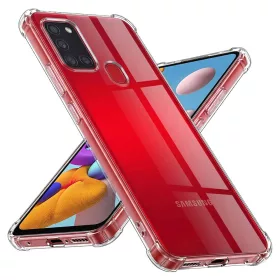   Techsuit - Shockproof Átlátszó Ütésálló Szilikon tok - Samsung Galaxy A21s - Átlátszó