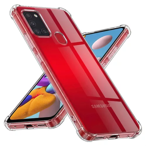 Techsuit - Shockproof Átlátszó Ütésálló Szilikon tok - Samsung Galaxy A21s - Átlátszó