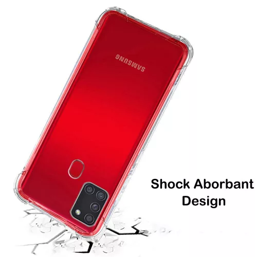 Techsuit - Shockproof Átlátszó Ütésálló Szilikon tok - Samsung Galaxy A21s - Átlátszó