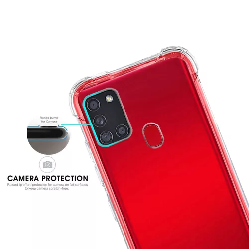 Techsuit - Shockproof Átlátszó Ütésálló Szilikon tok - Samsung Galaxy A21s - Átlátszó