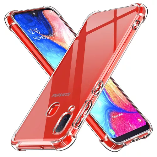 Techsuit - Shockproof Átlátszó Ütésálló Szilikon tok - Samsung Galaxy A20e - Átlátszó