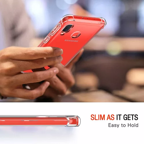 Techsuit - Shockproof Átlátszó Ütésálló Szilikon tok - Samsung Galaxy A20e - Átlátszó
