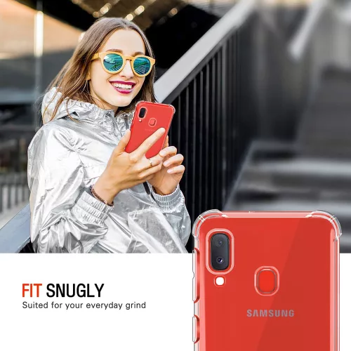 Techsuit - Shockproof Átlátszó Ütésálló Szilikon tok - Samsung Galaxy A20e - Átlátszó
