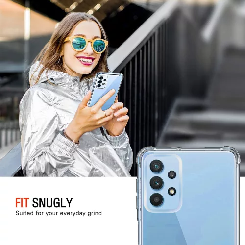 Techsuit - Shockproof Átlátszó Ütésálló Szilikon tok - Samsung Galaxy A32 4G - Átlátszó