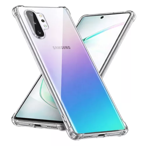 Techsuit - Shockproof Átlátszó Ütésálló Szilikon tok - Samsung Galaxy Note 10 Plus 4G / Note 10 Plus 5G - Átlátszó