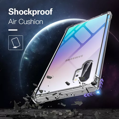 Techsuit - Shockproof Átlátszó Ütésálló Szilikon tok - Samsung Galaxy Note 10 Plus 4G / Note 10 Plus 5G - Átlátszó