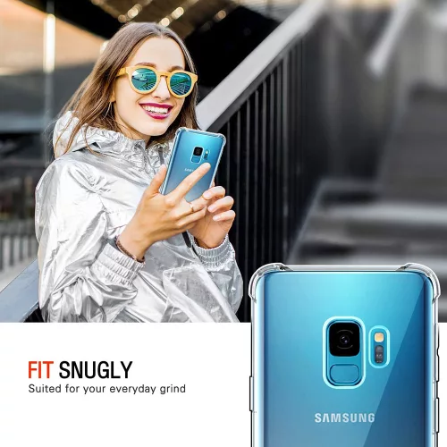 Techsuit - Shockproof Átlátszó Ütésálló Szilikon tok - Samsung Galaxy S9 - Átlátszó