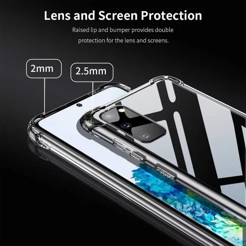 Techsuit - Shockproof Átlátszó Ütésálló Szilikon tok - Samsung Galaxy S20 Plus 4G / S20 Plus 5G - Átlátszó