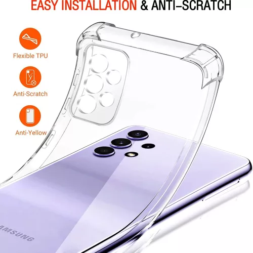 Techsuit - Shockproof Átlátszó Ütésálló Szilikon tok - Samsung Galaxy A52 4G / A52 5G / A52s 5G - Átlátszó