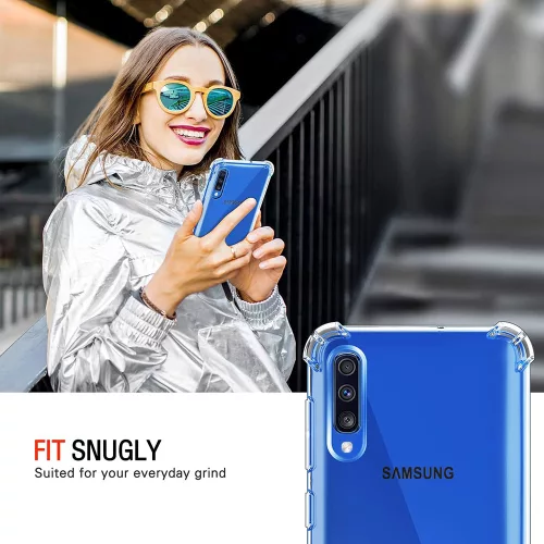 Techsuit - Shockproof Átlátszó Ütésálló Szilikon tok - Samsung Galaxy A30s / A50 / A50s - Átlátszó