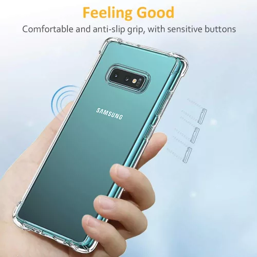 Techsuit - Shockproof Átlátszó Ütésálló Szilikon tok - Samsung Galaxy S10e - Átlátszó