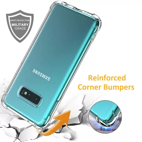 Techsuit - Shockproof Átlátszó Ütésálló Szilikon tok - Samsung Galaxy S10e - Átlátszó