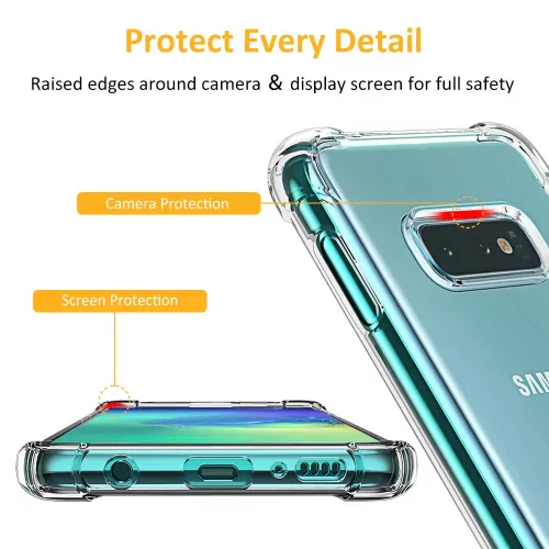 Techsuit - Shockproof Átlátszó Ütésálló Szilikon tok - Samsung Galaxy S10e - Átlátszó