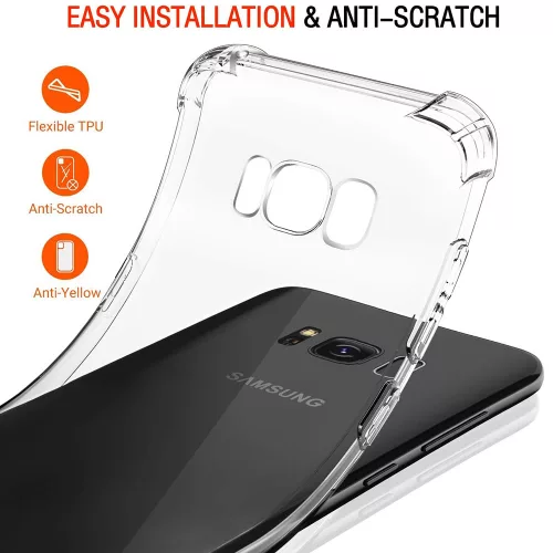 Techsuit - Shockproof Átlátszó Ütésálló Szilikon tok - Samsung Galaxy S8 Plus - Átlátszó