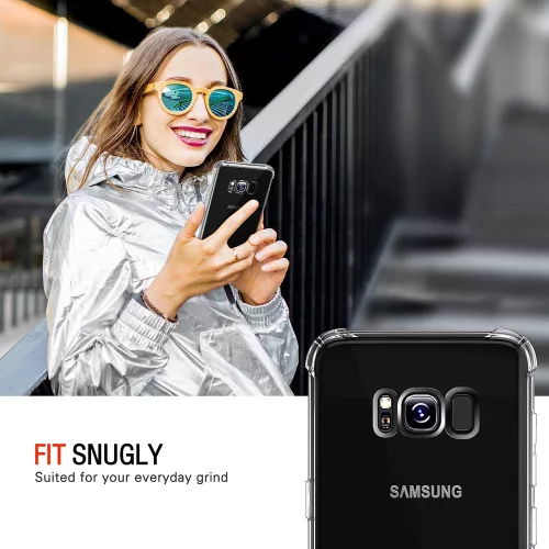 Techsuit - Shockproof Átlátszó Ütésálló Szilikon tok - Samsung Galaxy S8 Plus - Átlátszó