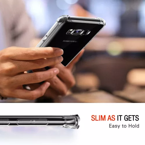 Techsuit - Shockproof Átlátszó Ütésálló Szilikon tok - Samsung Galaxy S8 Plus - Átlátszó