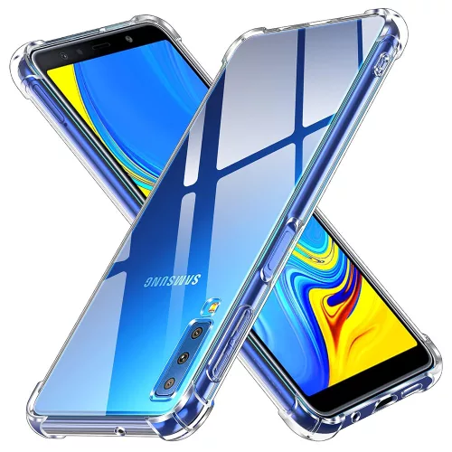 Techsuit - Shockproof Átlátszó Ütésálló Szilikon tok - Samsung Galaxy A7 2018 - Átlátszó