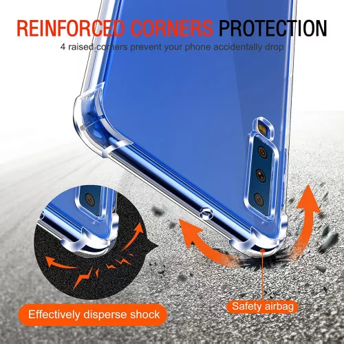 Techsuit - Shockproof Átlátszó Ütésálló Szilikon tok - Samsung Galaxy A7 2018 - Átlátszó