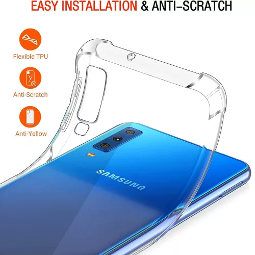 Techsuit - Shockproof Átlátszó Ütésálló Szilikon tok - Samsung Galaxy A7 2018 - Átlátszó