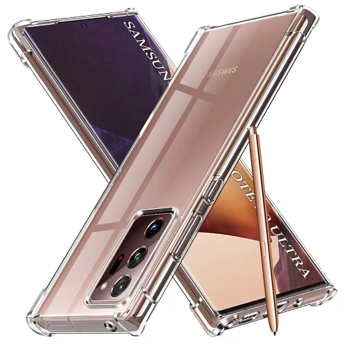 Techsuit - Shockproof Átlátszó Ütésálló Szilikon tok - Samsung Galaxy Note 20 Ultra 4G / Note 20 Ultra 5G - Átlátszó