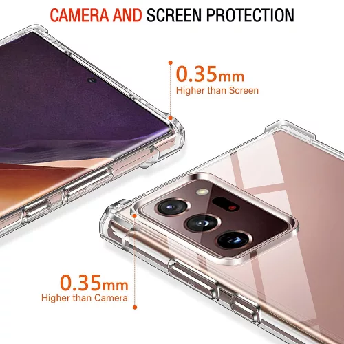 Techsuit - Shockproof Átlátszó Ütésálló Szilikon tok - Samsung Galaxy Note 20 Ultra 4G / Note 20 Ultra 5G - Átlátszó