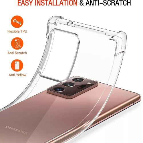 Techsuit - Shockproof Átlátszó Ütésálló Szilikon tok - Samsung Galaxy Note 20 Ultra 4G / Note 20 Ultra 5G - Átlátszó
