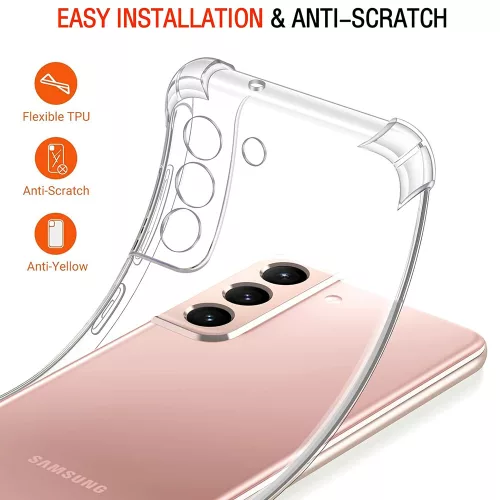 Techsuit - Shockproof Átlátszó Ütésálló Szilikon tok - Samsung Galaxy S22 5G - Átlátszó