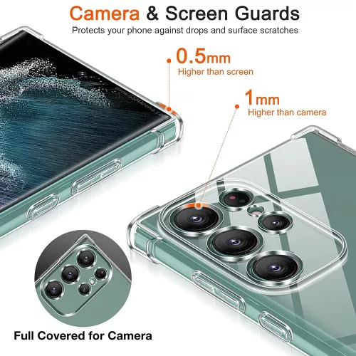 Techsuit - Shockproof Átlátszó Ütésálló Szilikon tok - Samsung Galaxy S22 Ultra 5G - Átlátszó