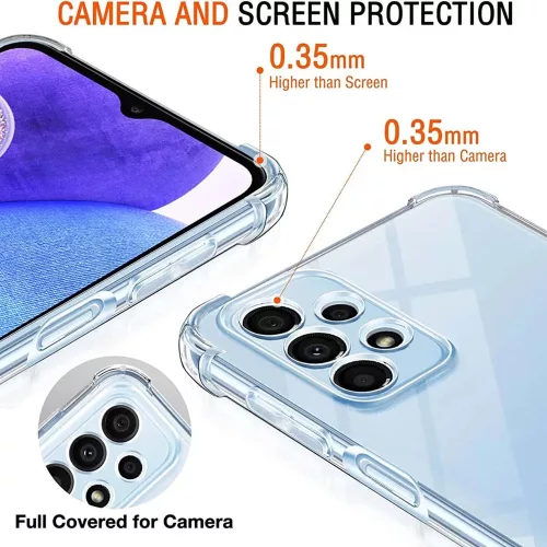 Techsuit - Shockproof Átlátszó Ütésálló Szilikon tok - Samsung Galaxy A23 4G / A23 5G - Átlátszó