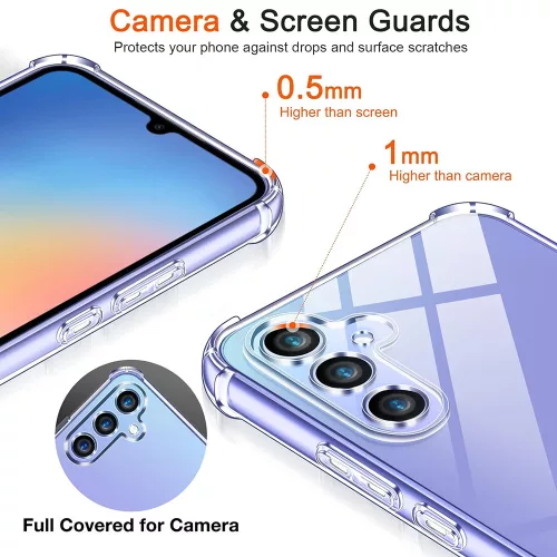 Techsuit - Shockproof Átlátszó Ütésálló Szilikon tok - Samsung Galaxy A34 5G - Átlátszó