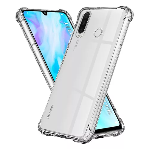 Techsuit - Shockproof Átlátszó Ütésálló Szilikon tok - Huawei P30 Lite / P30 Lite New Edition - Átlátszó