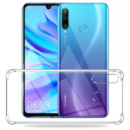 Techsuit - Shockproof Átlátszó Ütésálló Szilikon tok - Huawei P30 Lite / P30 Lite New Edition - Átlátszó