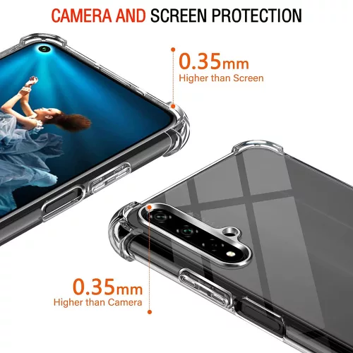 Techsuit - Shockproof Átlátszó Ütésálló Szilikon tok - Huawei Nova 5T / Honor 20 - Átlátszó